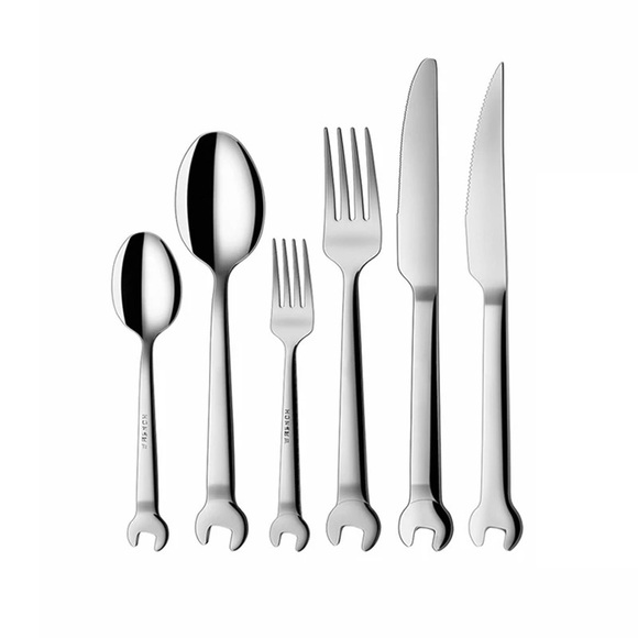🍒 6PC SILVERWARE TOOLS WRENCH SPOON FORK KNIFE SET BUNDLE MEN GIFT DINNER GUY - Picture 9 of 9